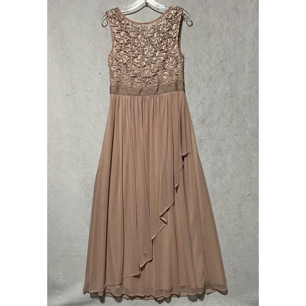 Blu Sage Women's Lace Long Formal Special Occasion Blush Dress Size 6P